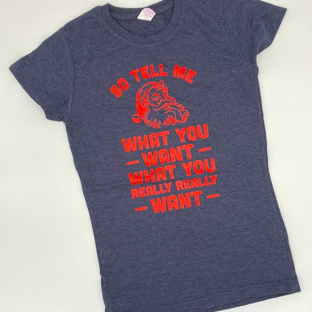 Christmas graphic t-shirt ladies medium Santa funny